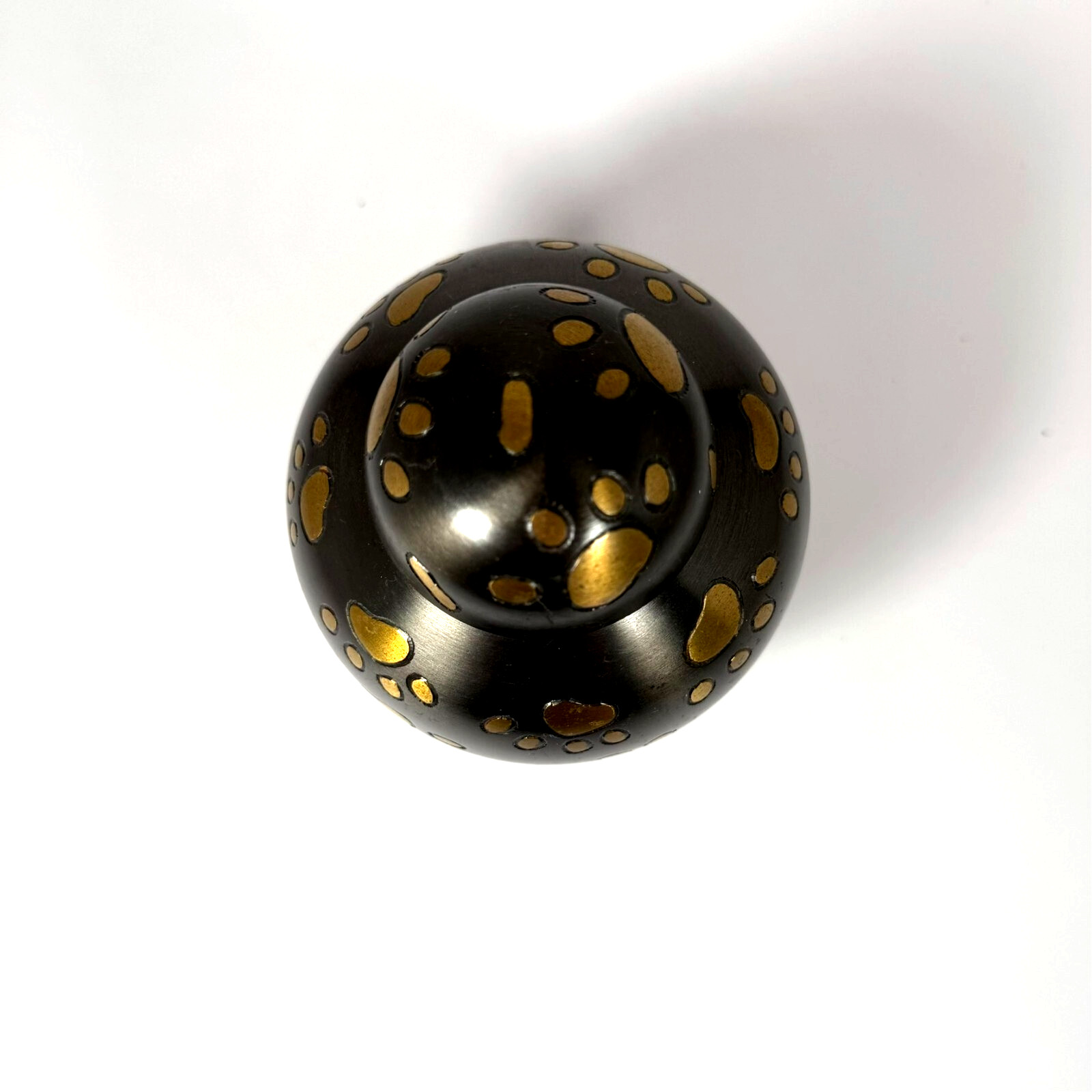 Pet Urn Metal 5 1/2″ tall Paw Prints Gray and Gold Cremation Ashes NWOT