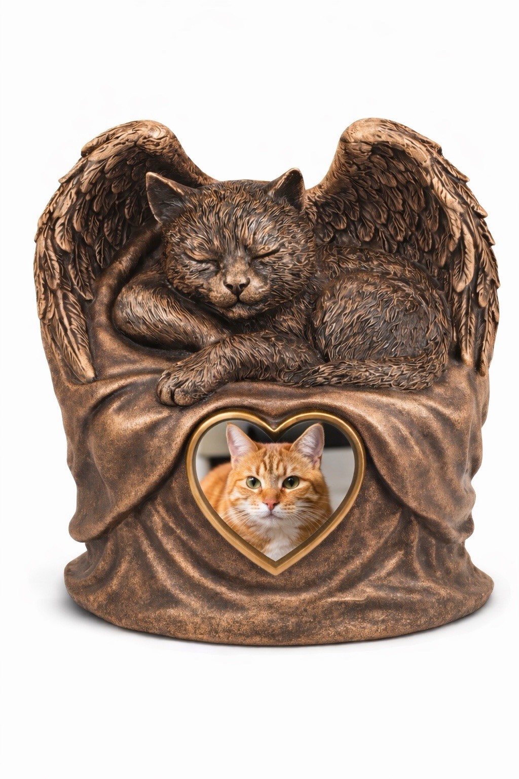 Angel Cat Sleeping Urn For Cremation Ashes Statue Pet Memorial Figurine