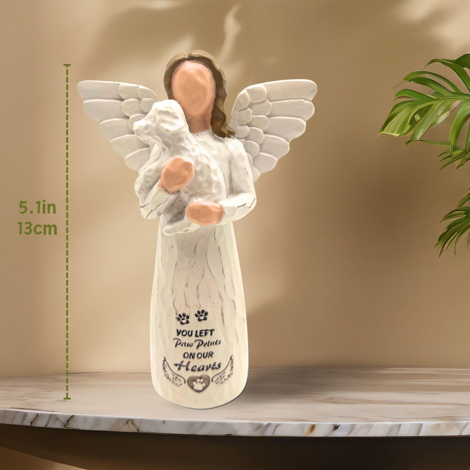 Dog Memorial Angel Figurine – Loss of Dog Sympathy Gift, White