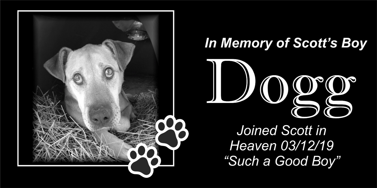 Pet Stone Memorial Grave Marker granite Plaque Human headstone Airedale Terrier