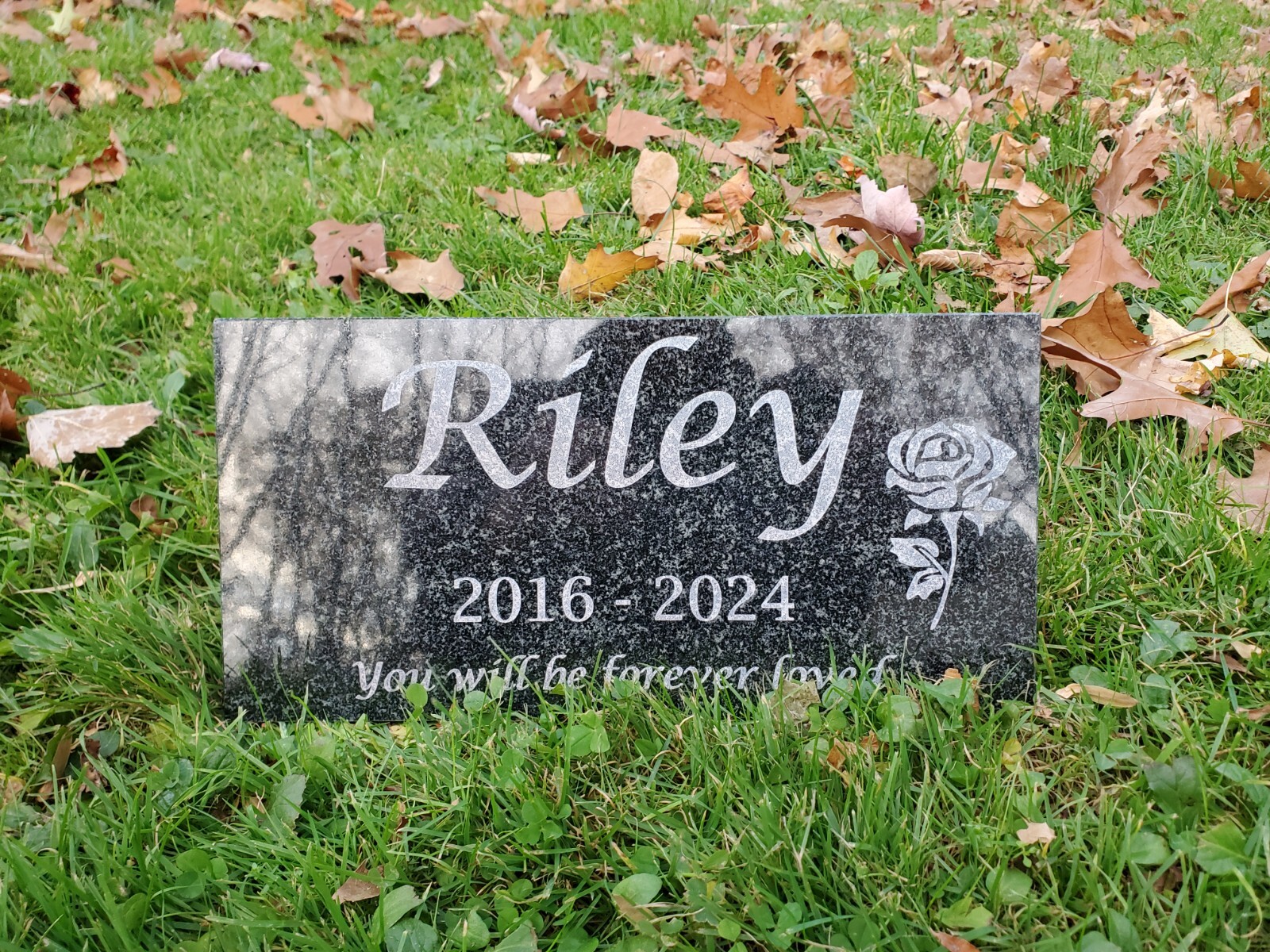 Memorial Granite Stone Engraved Grave Marker Headstone Garden Burial Plaque t6
