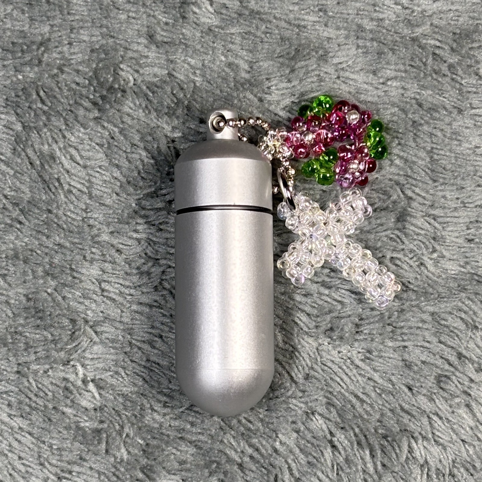 Cremation Ashes Keychain – Cremation Keepsake(white cross and wine red ornament)