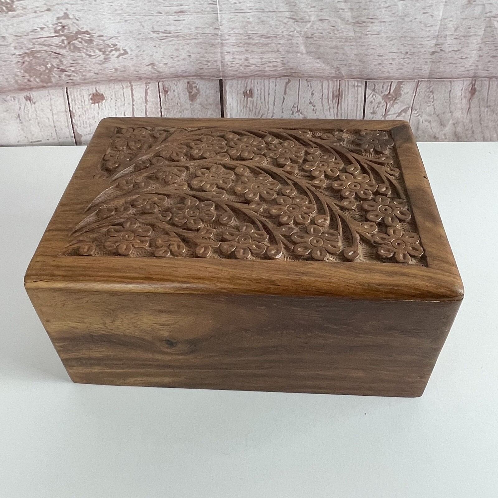 Tree of Life Pet Urn Medium Keepsake Engraved Wooden Natural Rosewood Box