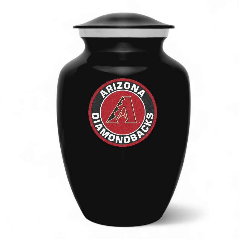Black Metal Arizona Diamondbacks Baseball Style Cremation Urn Adult Ashes Urns