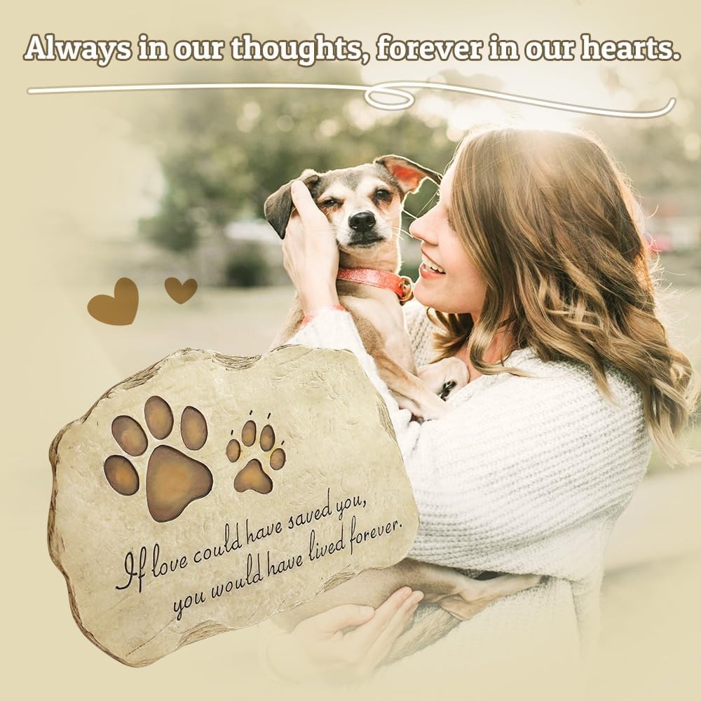 Pet Memorial Stone for Dog or Cat, Outdoor Garden Stone