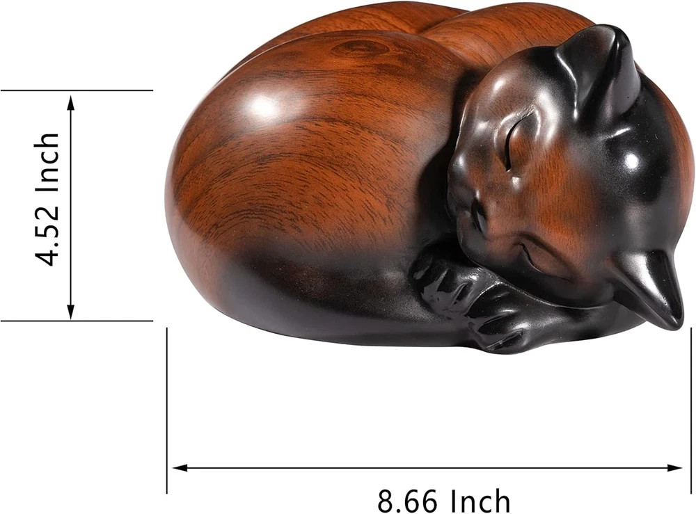 Sleeping Cat Resin Urn for Ashes – Pet Cremation Urn for Small Animals
