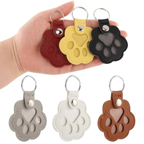 6 Pcs Cat & Dog Hair Keychain, Paw Shaped Keychain, Pet Memorial Gift 6PCS