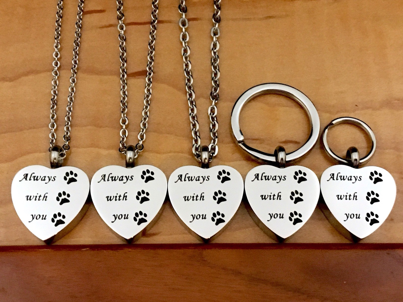 Pet Cremation Necklace Pendant Urn Paw Print Always with You Dog Cat In My Heart
