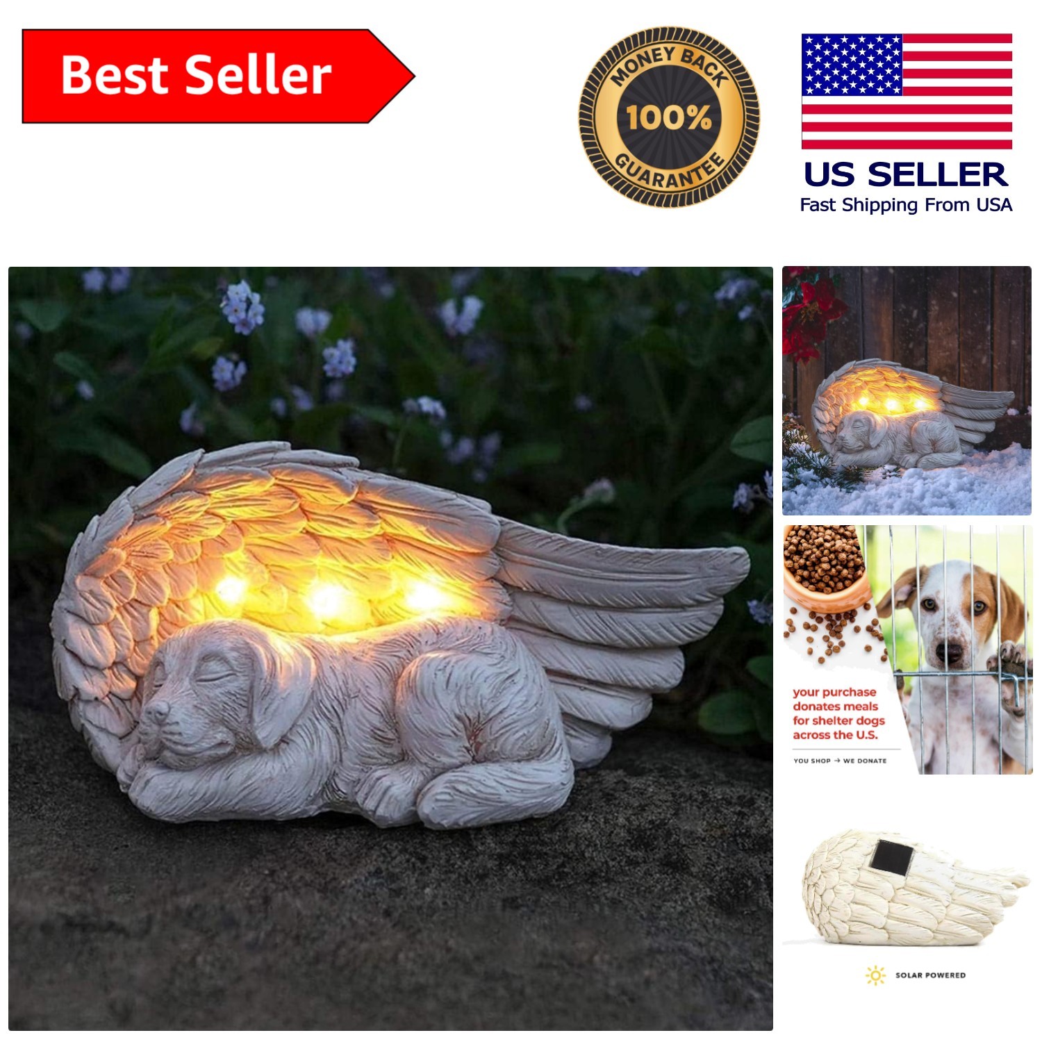 Forever My Guardian Angel Dog Memorial Solar Light – Elegant Garden Décor
