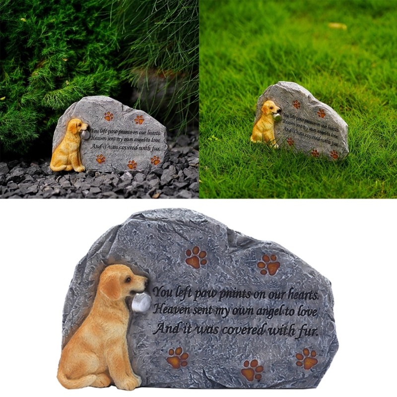 Indoor Outdoor Pet Memorial Ornament Resin Pet Memorial Plaques Grave Stone