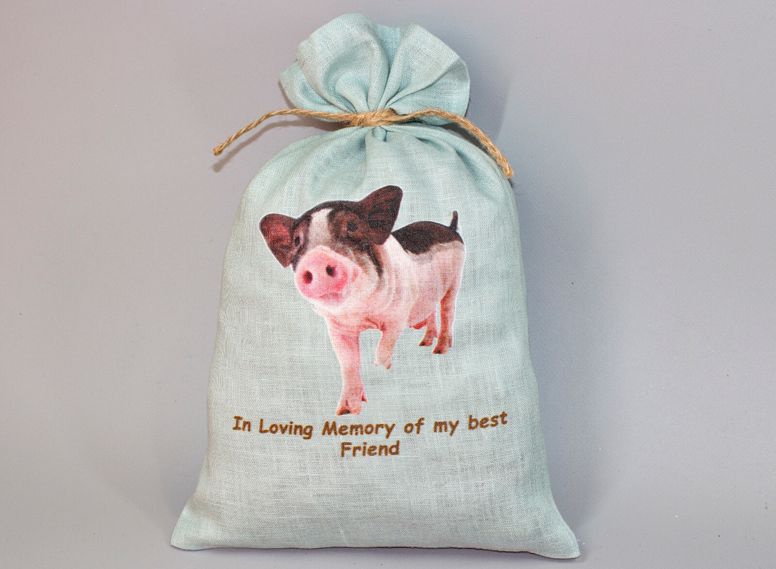 Tote Bag Pig Memorial Keepsake Decorative Fabric Pouch Ash Holder Sympathy Gifts