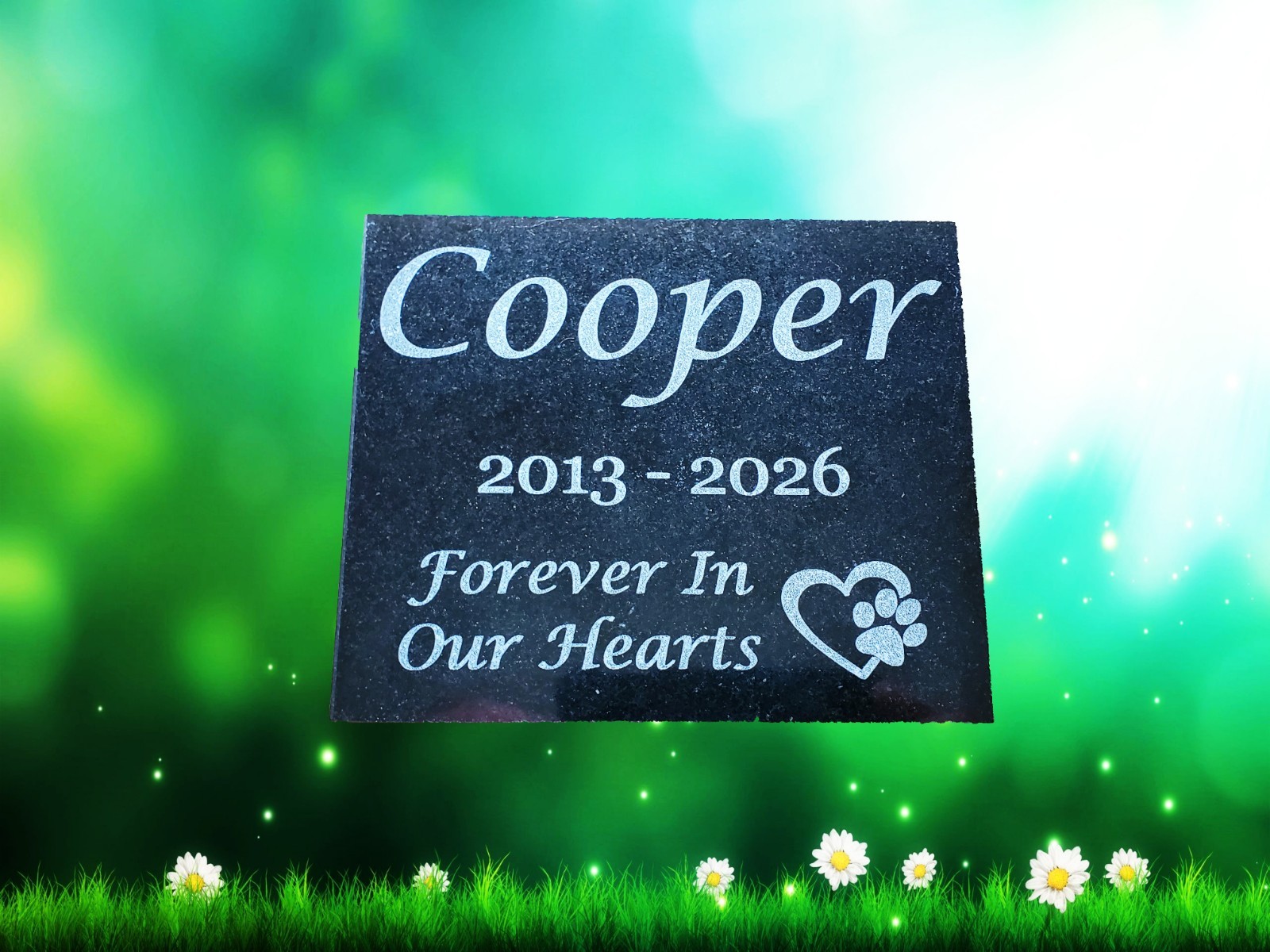 Granite Dog or Cat Pet Memorial Burial Grave Stone Garden Headstone Marker A3