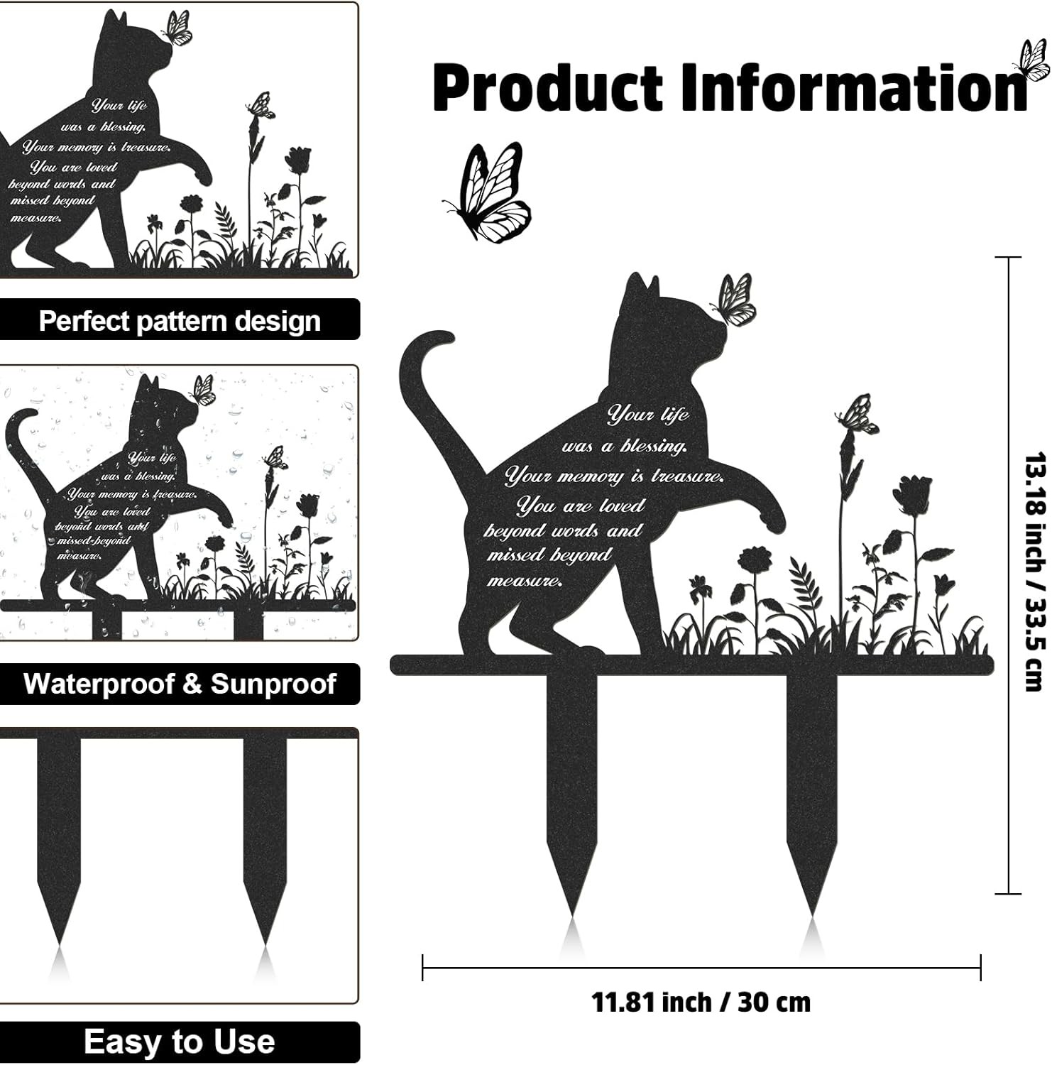Memorial Pet Grave Markers, Metal Cat Garden Stake Plaque Cemetery Outdoors, …