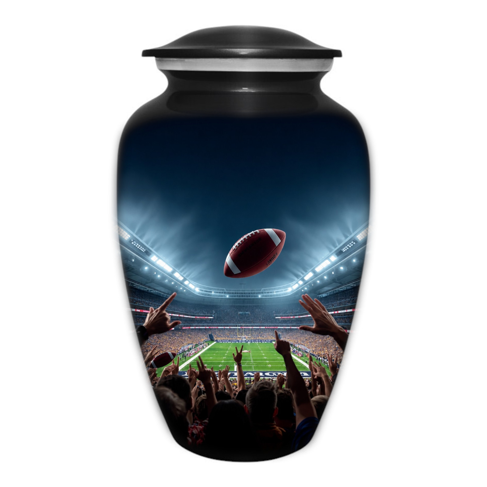 Large Cremation Urn for Human Ashes – Football Theme Memorial Adult Funeral Urns