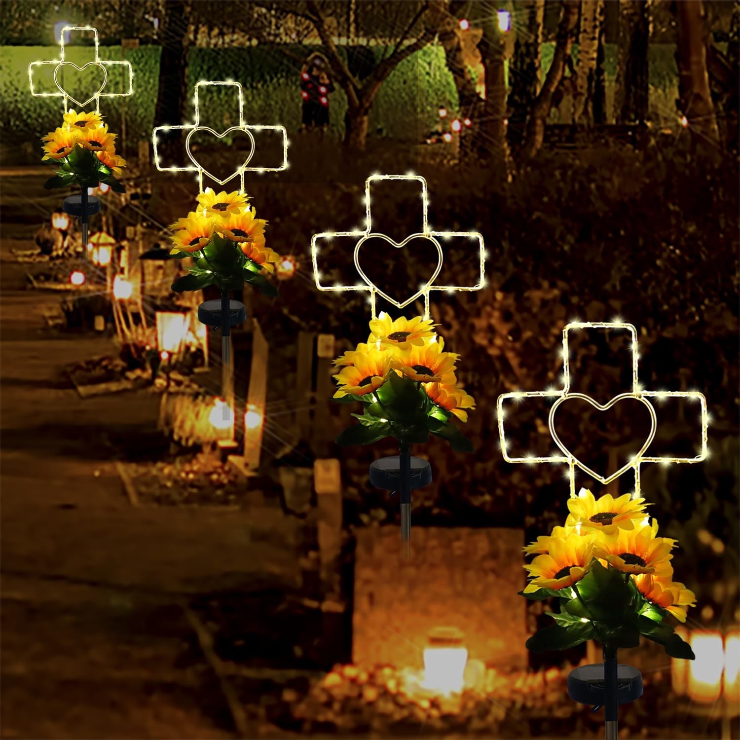 Lmtocs Solar Cross Cemetery Decorations for Grave, Memorial Sympathy Gift for…