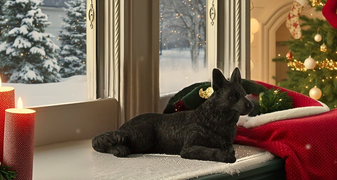 6″ Mini Black German Shepherd Figurine – Black German Shepherd Gifts