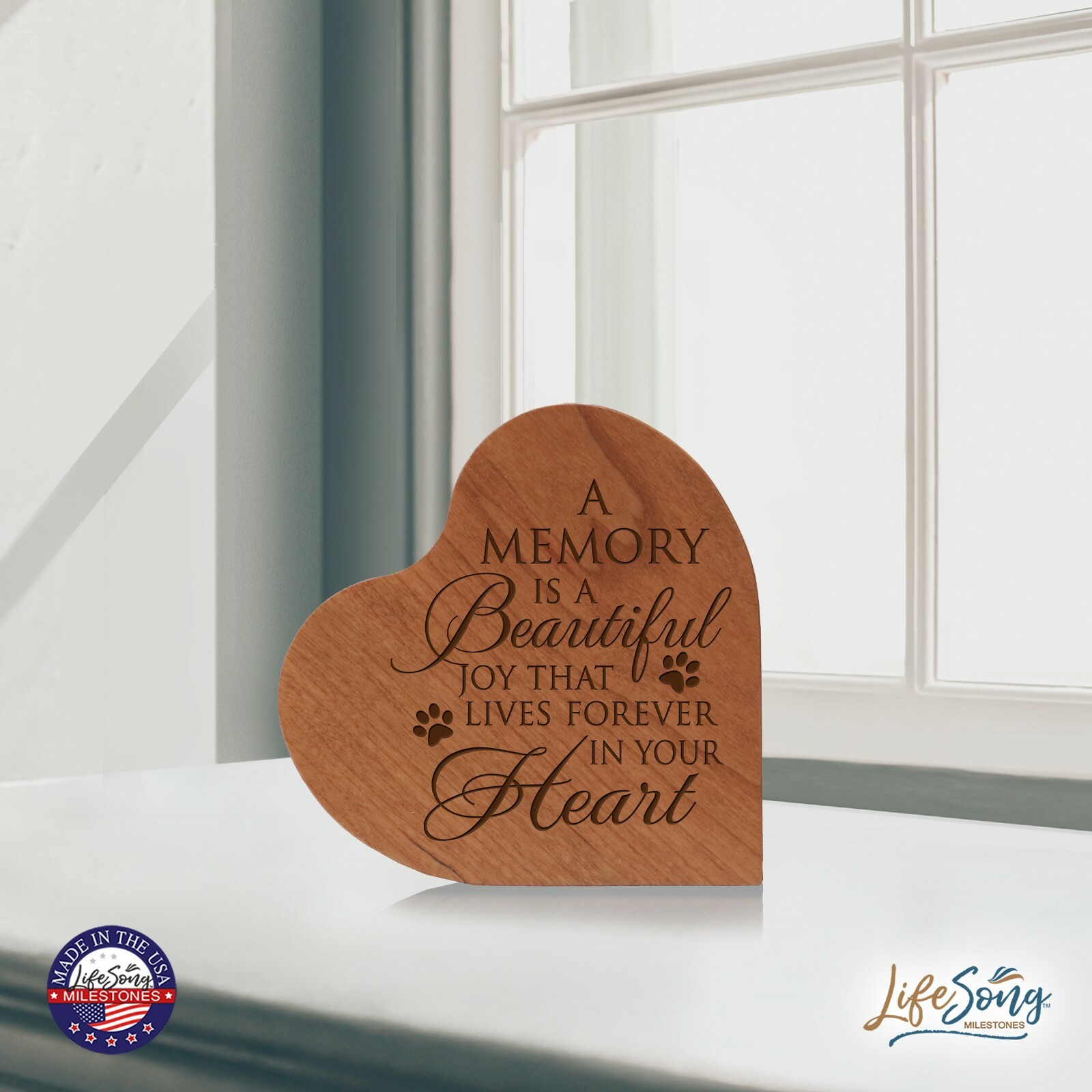 Inspirational Pet Memorial Heart Urn Condolence Keepsake For Loss of Pet Dog Cat