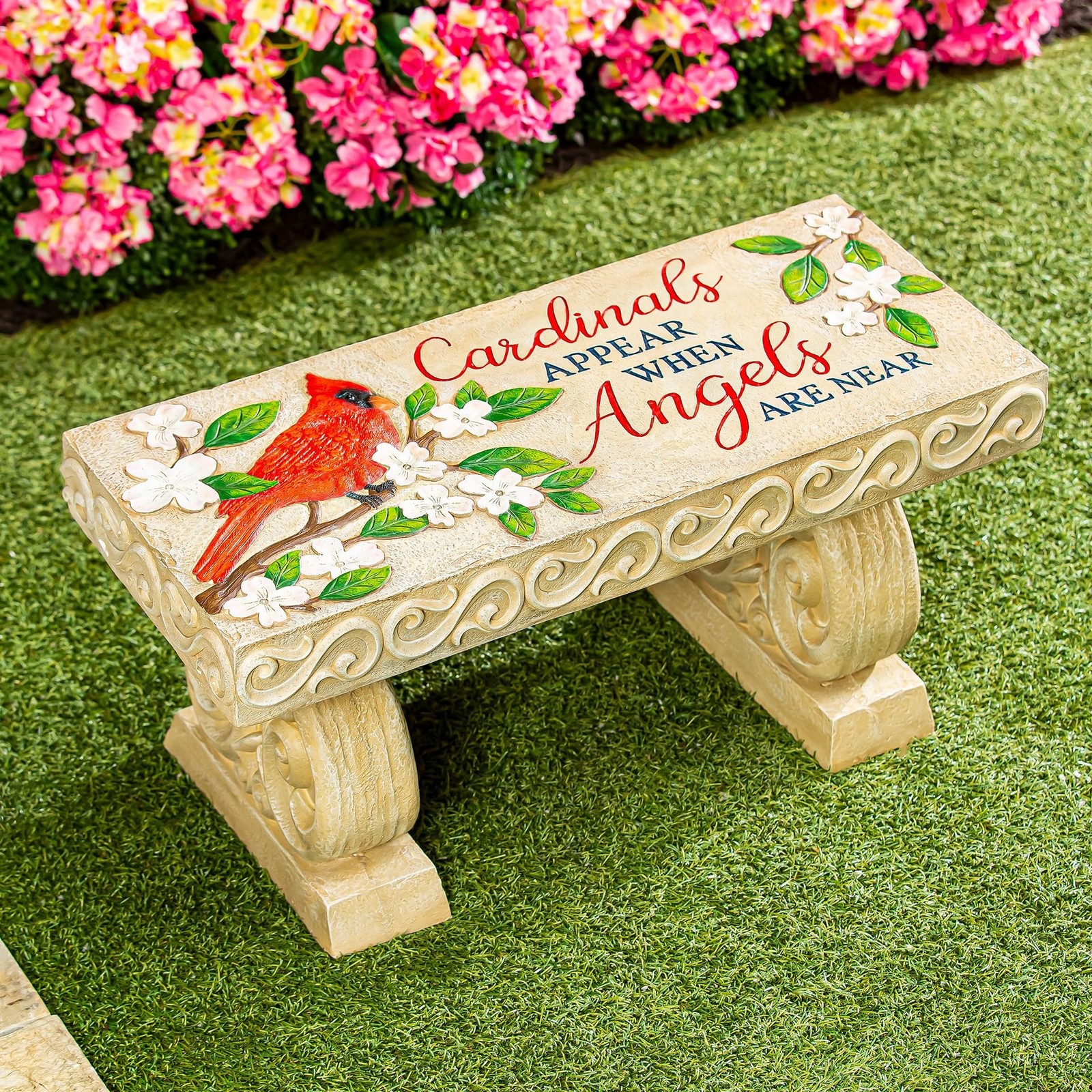 Evergreen Garden LED Garden Memorial Bench for Outdoor | Garden Stones in Mem…