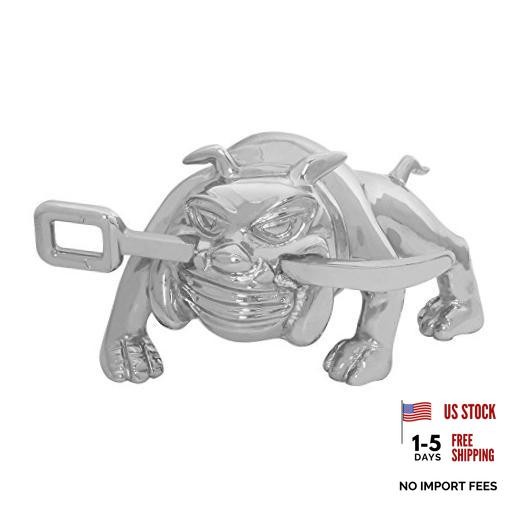 48351 Chrome Bull Dog Hood Ornament w/ Winch Bar