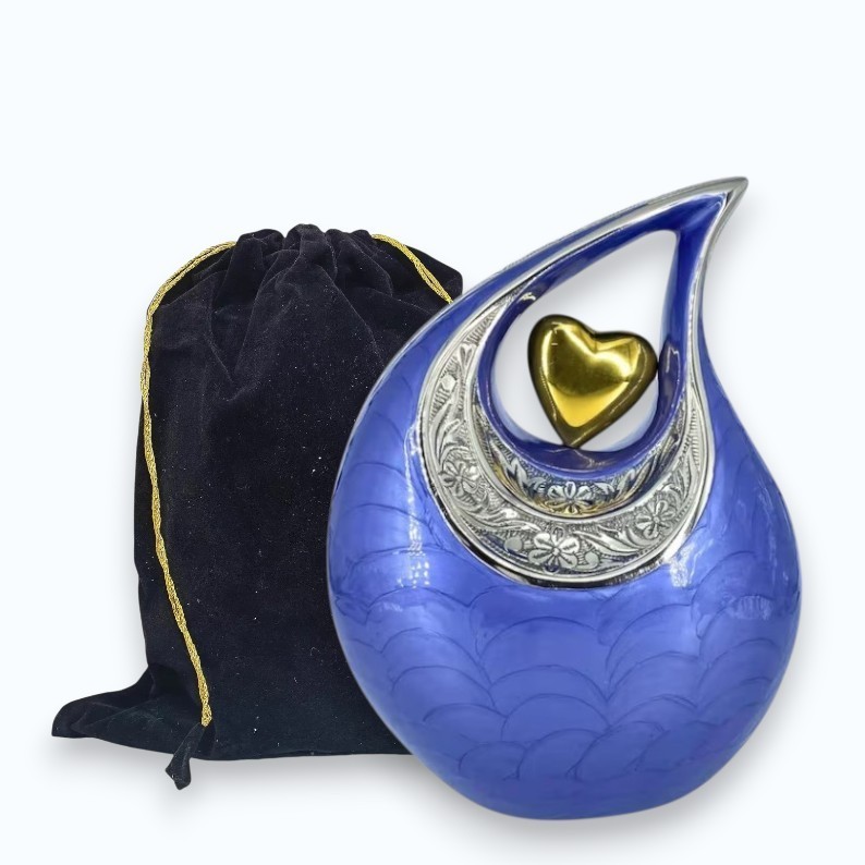 Engraved Teardrop Aluminum Cremation Urns Adult Human Ashes for Male Female