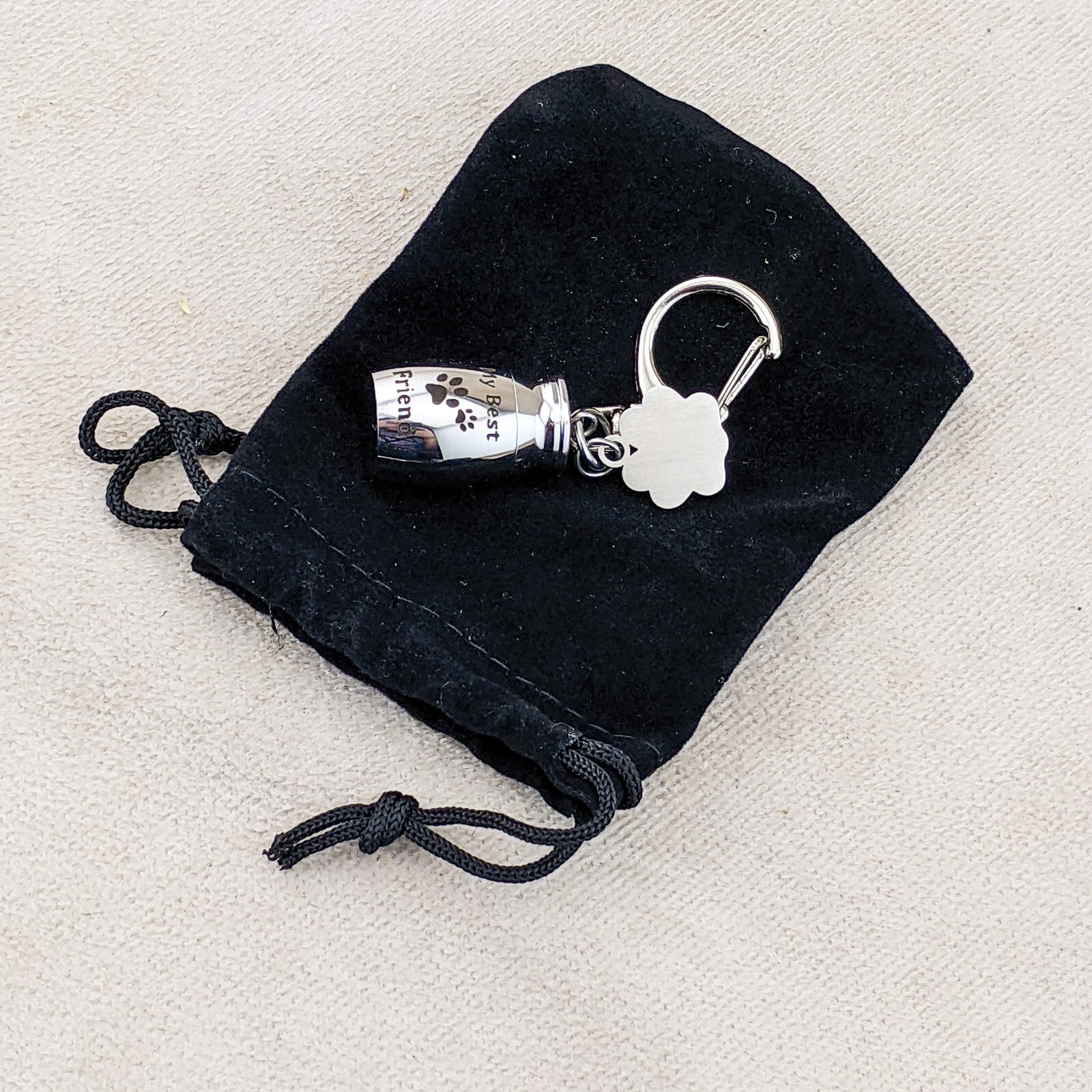 urn26B Pet ashes urn & Pet Paw charm Miniature Metal Cremation keychain mourning
