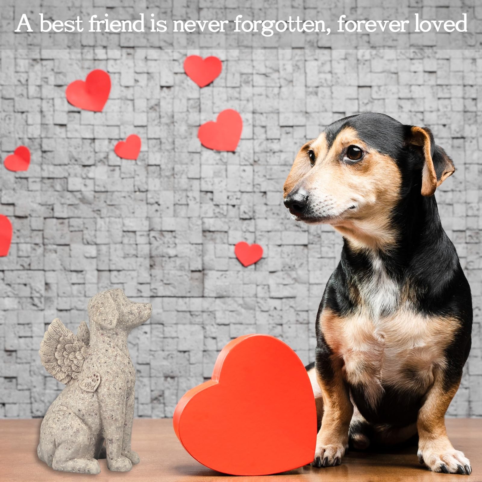 Angel Dog Figurine – Sympathy Gift for Dog Loss, Outdoor Memorial Statue Decor