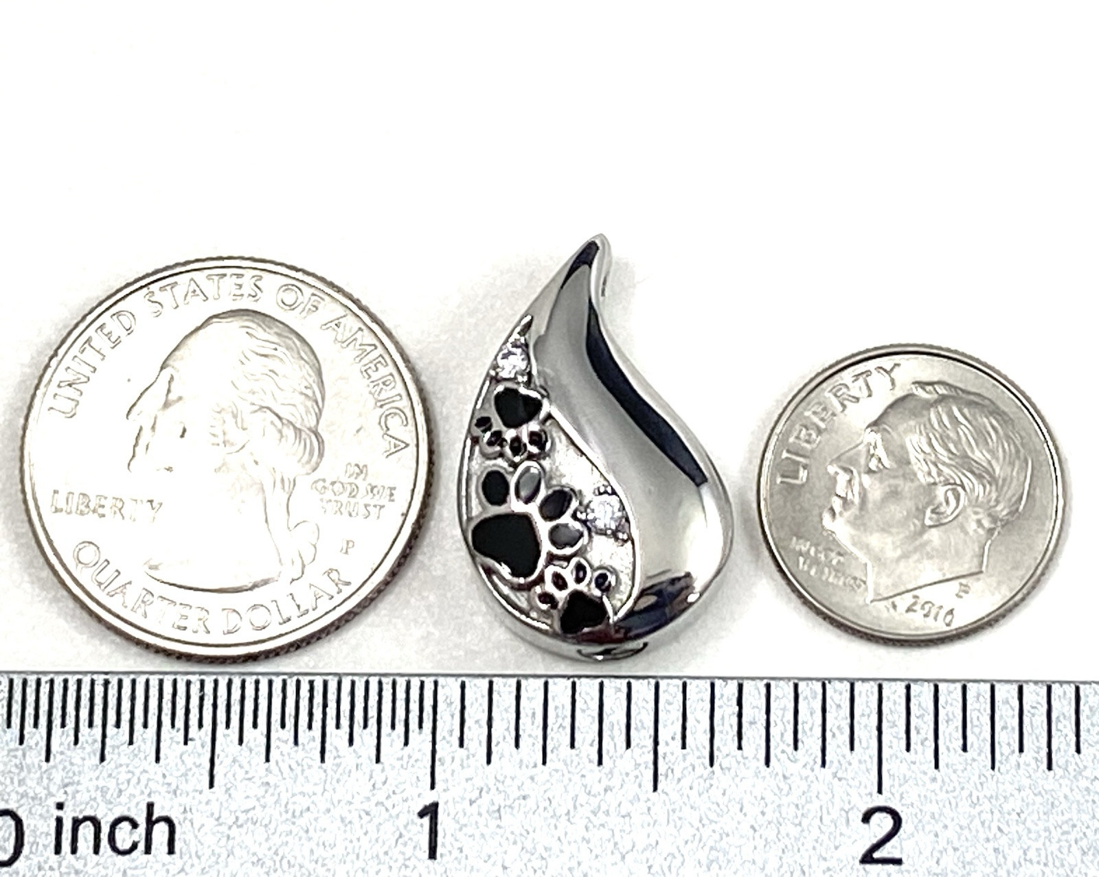 Pet Cremation Jewelry Necklace Pendant Urn Holds Ash Paw Print Dog Cat Teardrop