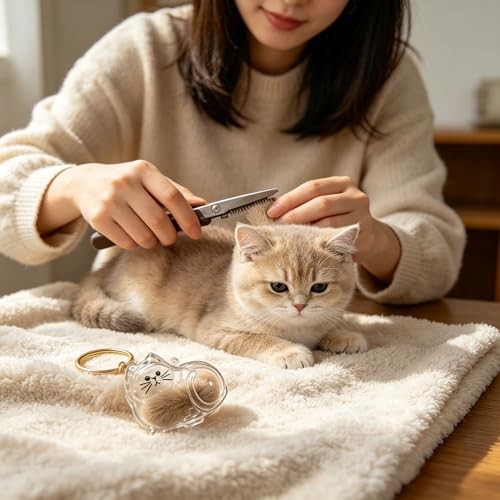 8 Pieces Pet Hair Keychain Cat Hair Keepsake Bottles Memorial Keychain White B