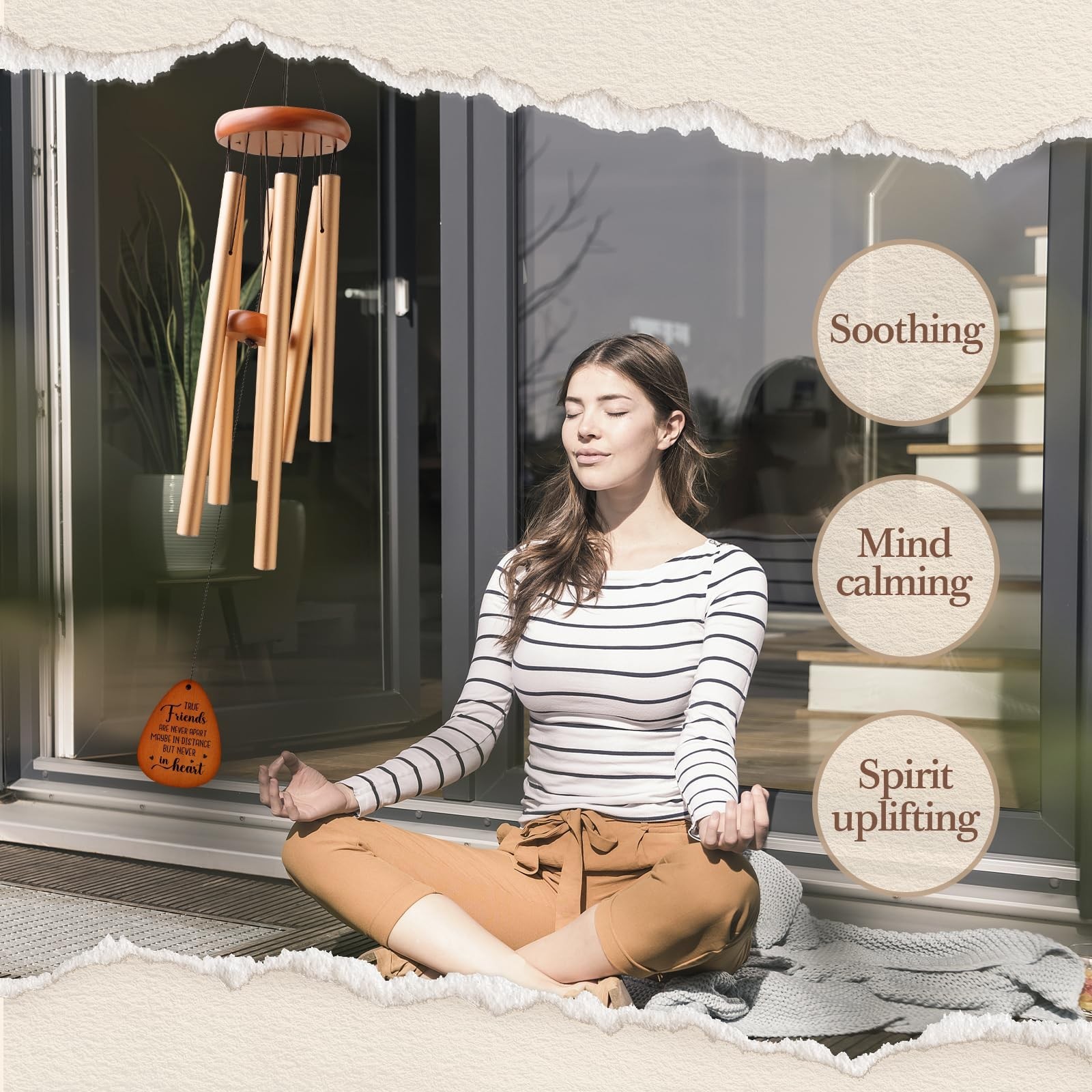Aurahouse Best Friend Birthday Gifts for Women Men, 36” Friend Wind Chimes, …