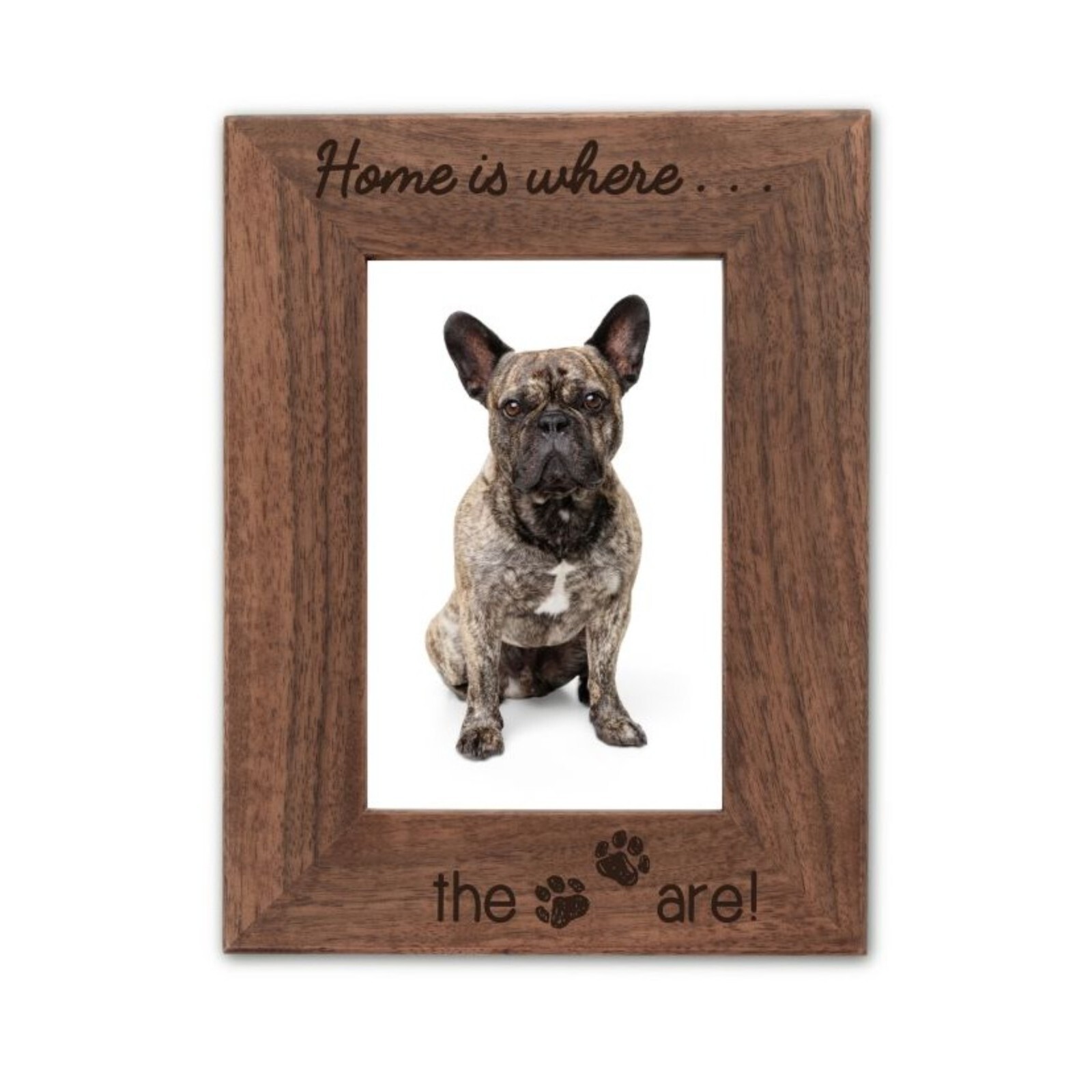 Personalized Pet Picture Frame, Genuine Walnut Pet Photo Frame 4×6, Pet Picture
