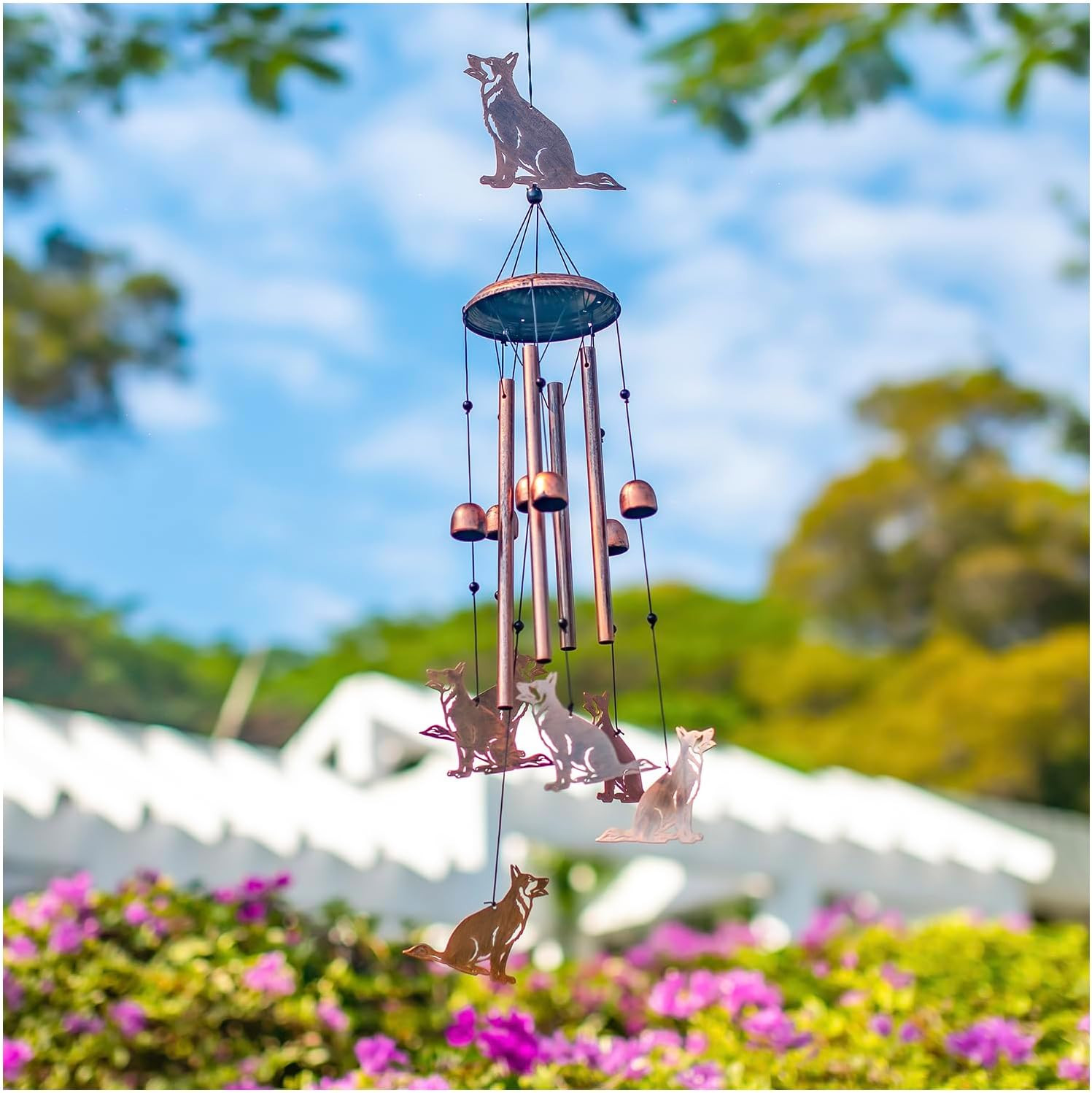 German Shepherd Dog Wind Chimes for Outside,Dog Gifts for Women Men/Memorial/Sym