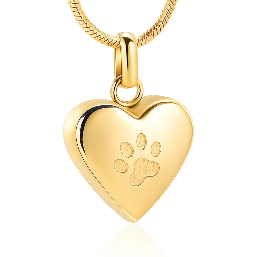 zeqingjw Pet Cremation Jewelry for Ashes Pendant Paw Print Heart Urn Necklace…