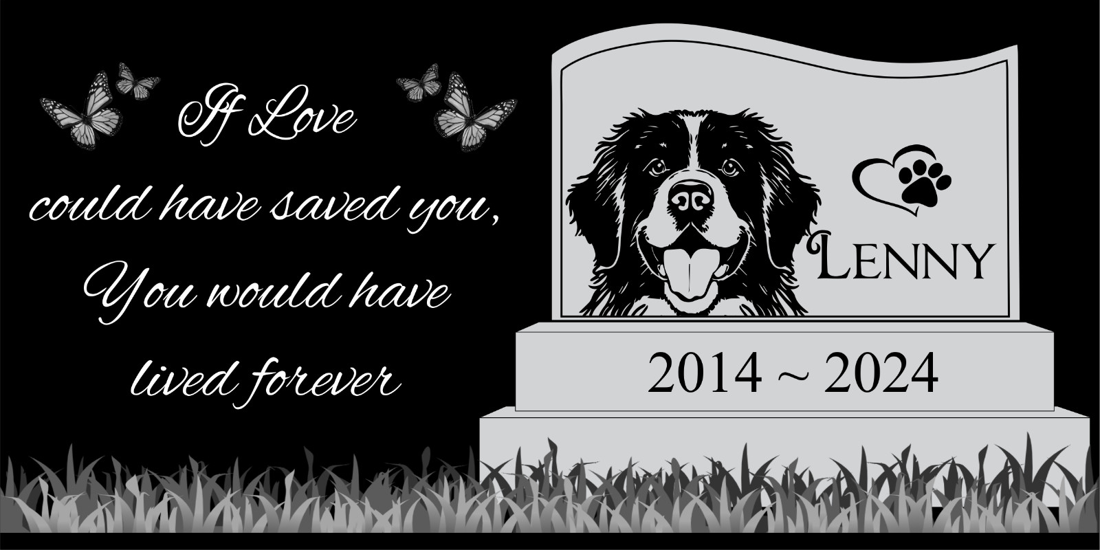 Pet memorial Engraved Marker, headstone Granite gravestone, Rottweiler dog