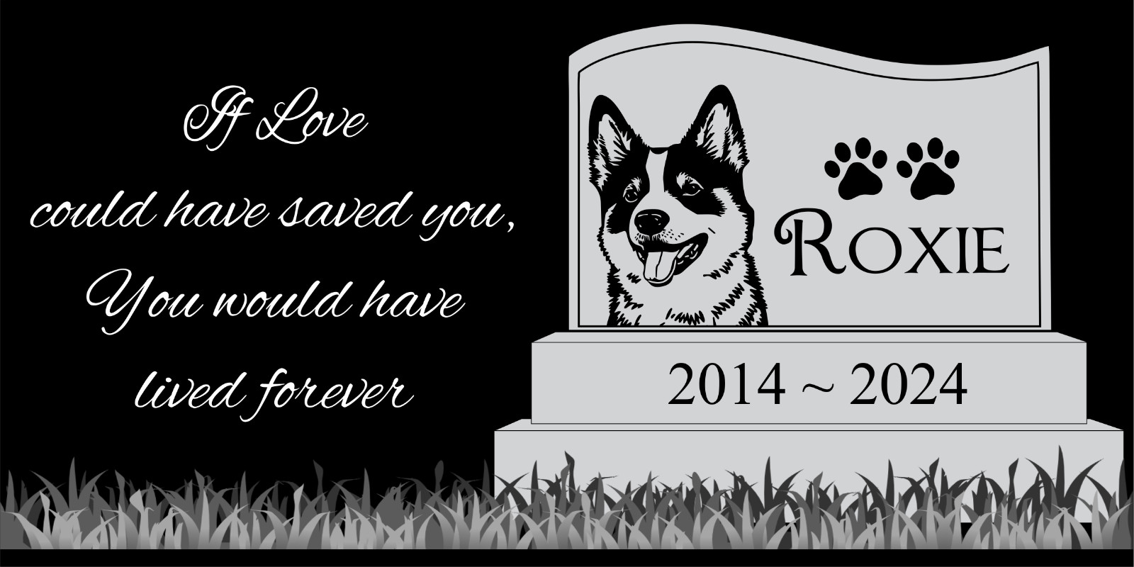 Pet memorial Engraved Marker, headstone Granite gravestone Boxer dog