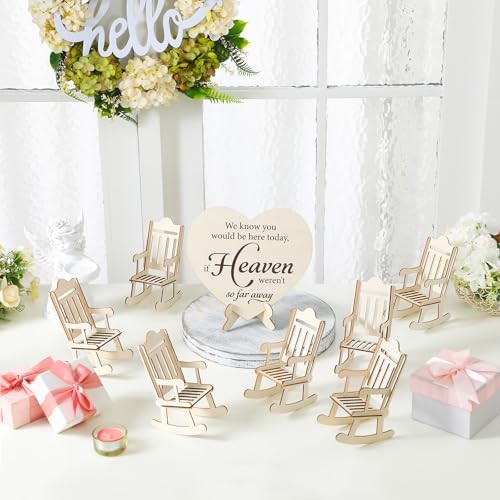 7 Pieces Wedding Memorial Mini Chair Set Our Loved Ones Remembrance Memorial