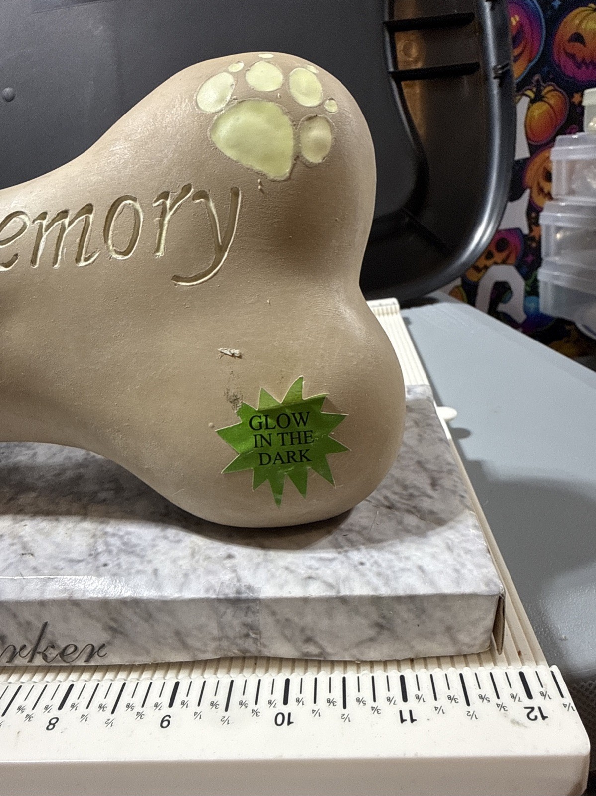 Dog Memorial Bone Pet Grave Marker Glows In The Dark Engraveable Memorial Gift