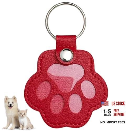 Cat Dog Hair Storage Keychain, Pet Hair Keychain, Fur Keepsake Keyring | Red
