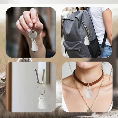 Cat Hair Keychain – 2Pcs Cat Hair Storage Bottle – Pet Fur A-Mustache Cat