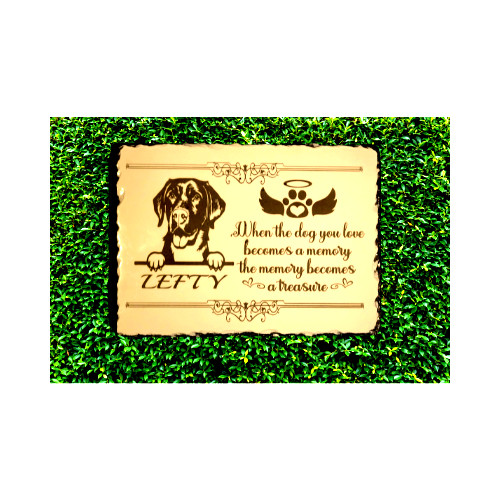 Granite and slate pet memorial and LED Pet Memorials