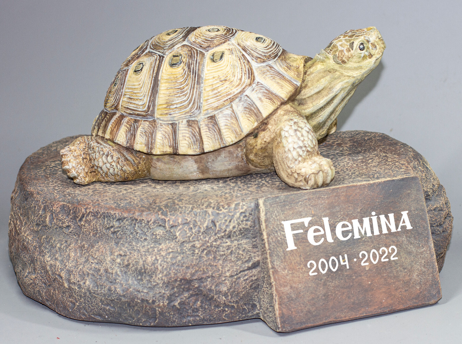 Turtle Urn Pet Ashes Unique Memorial Headstone Plaque Cremation Statue Keepsake