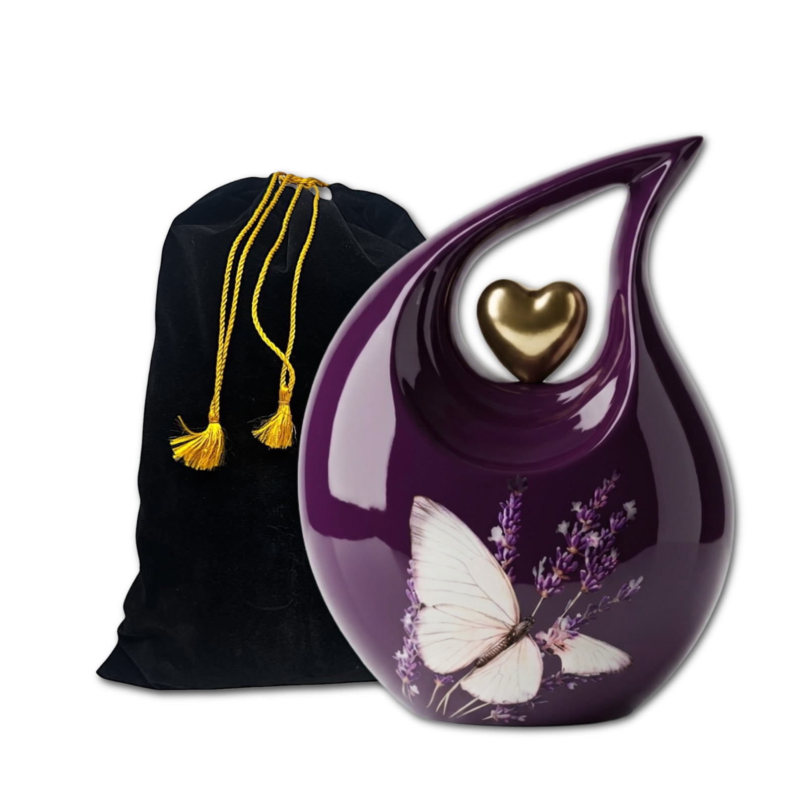 Teardrop Cremation Purple Urn Adult Human Ashes 200 Cu In Memorial Female Earns