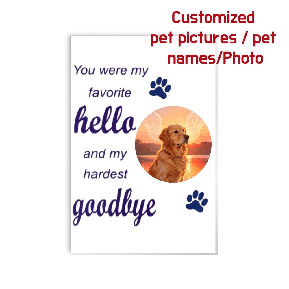 Acrylic Custom Pet Dog Cat Memorial Photo Name Keepsake Gift for Owner
