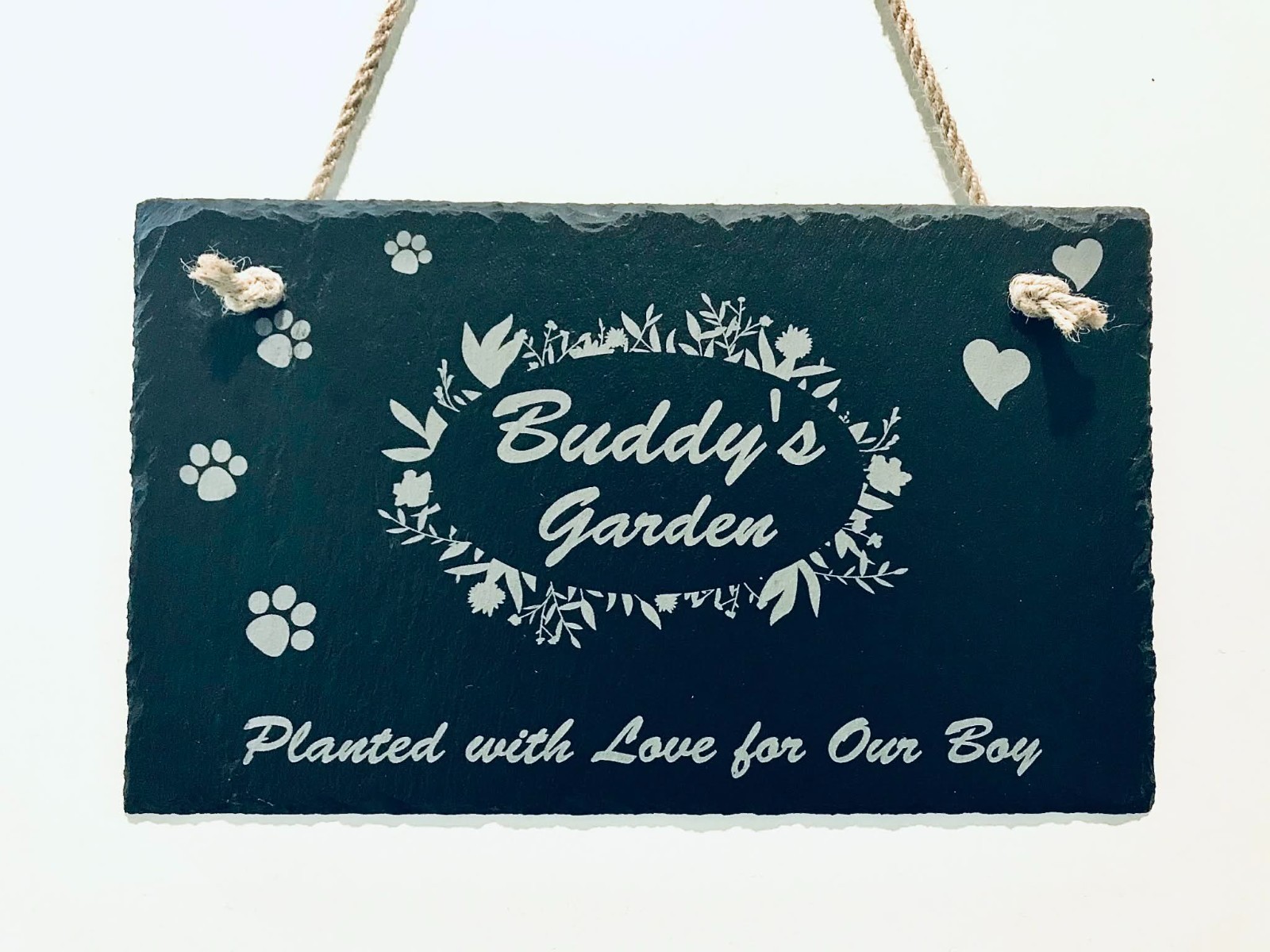 Personalized Memorial Slate Plaque, Slate Stone for Pet, Dog, Cat, Custom Sign