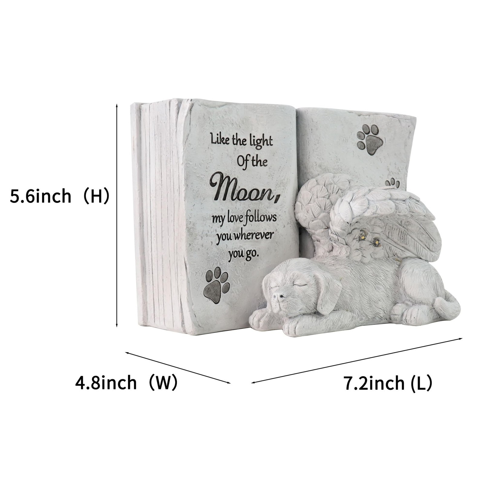 Solar Dog Angel Statue, Pet Dog Memorial Stone, Dog Memorial Gifts Or Garden …
