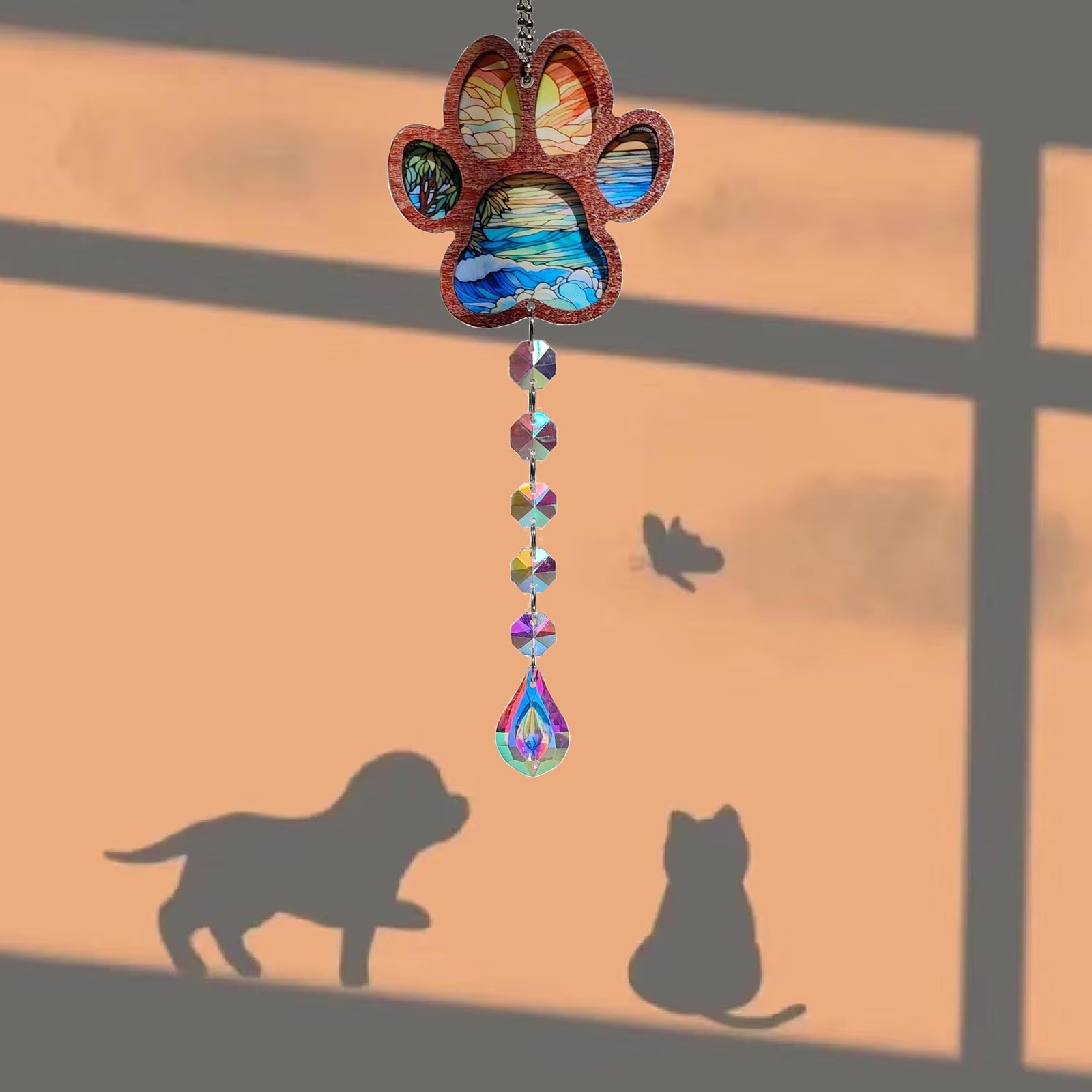 Pet Memorial Gifts for Loss of Dog Cat,Pet Memorial Suncatcher,Crystal Ball W…