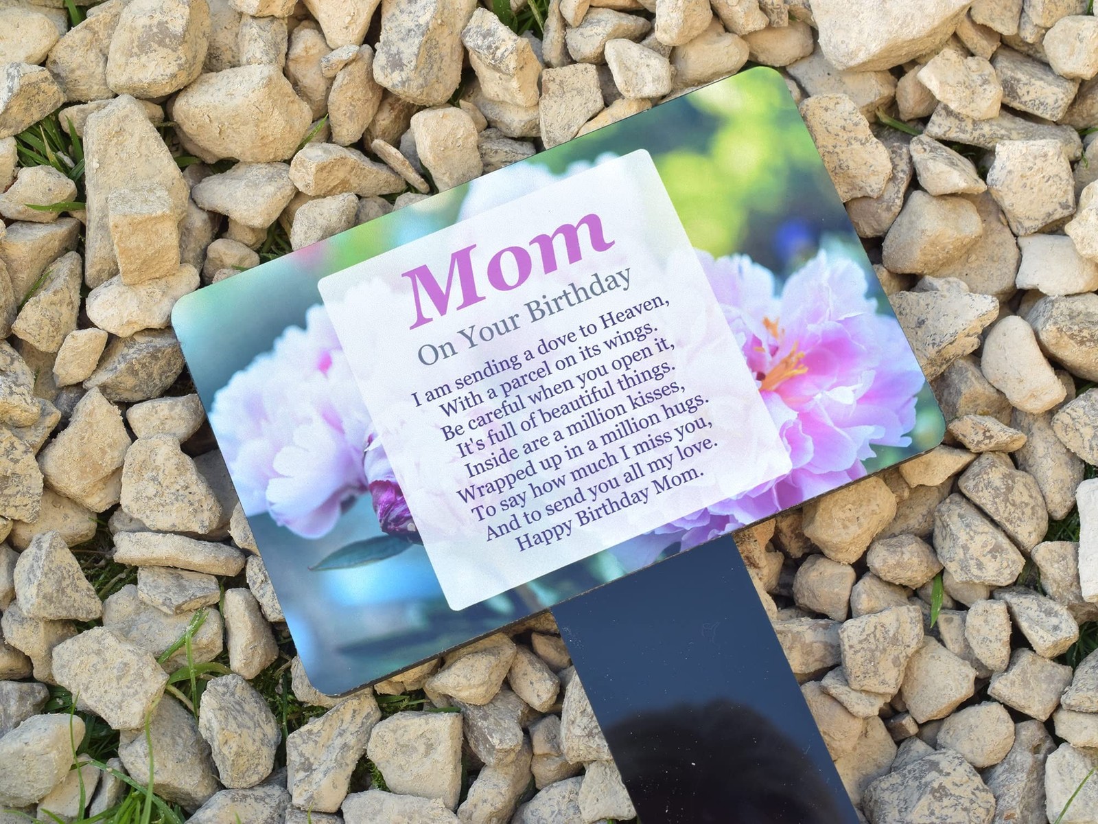 ‘Mom On Your Birthday’ Memorial – Sublimated Aluminium Memorial Plaque, mount…