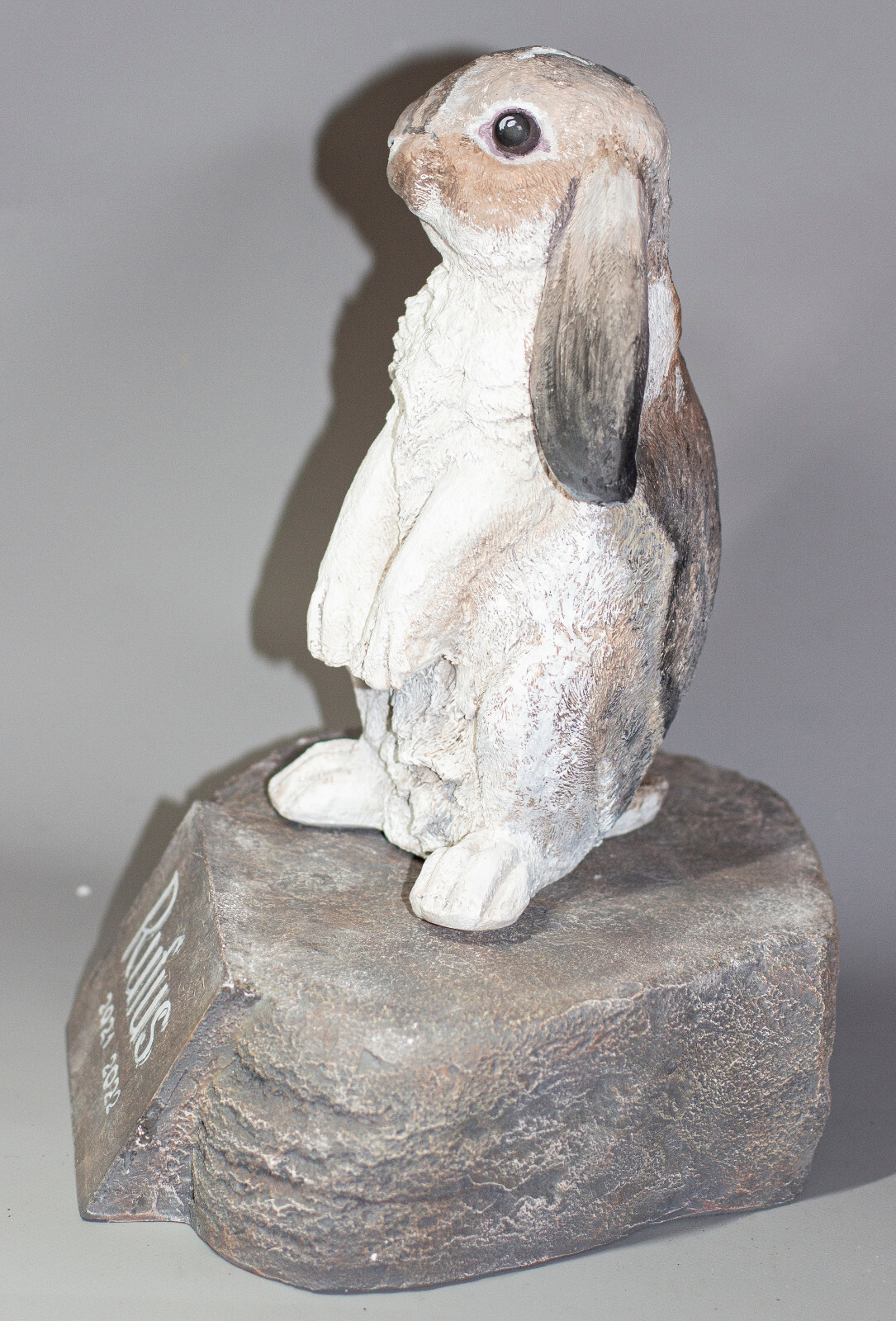 Lop Eared Rabbit Urn Bunny Ashes Pet Memorial Stone Figurine Unique Grave Marker