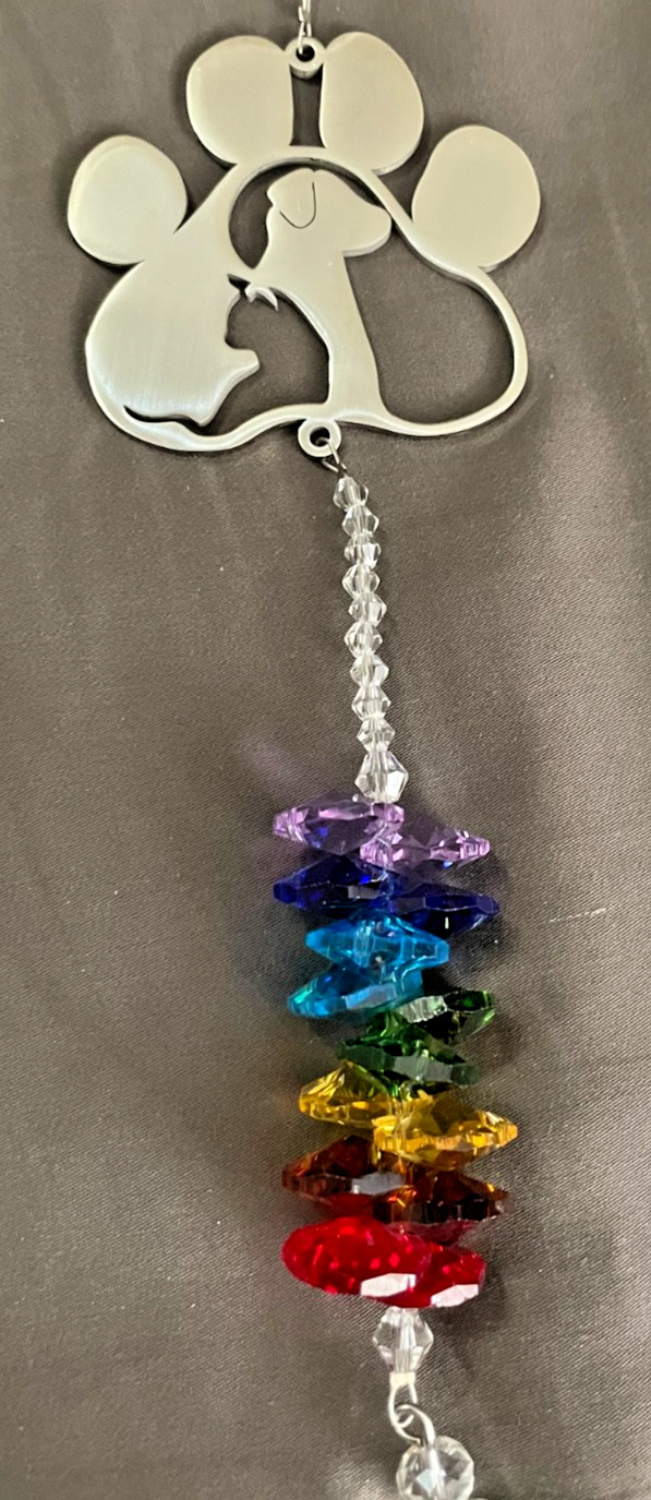 PET REMEMBRANCE MEMORIAL CRYSTAL BELL SUNCATCHER for your loved dog or cat – NIB