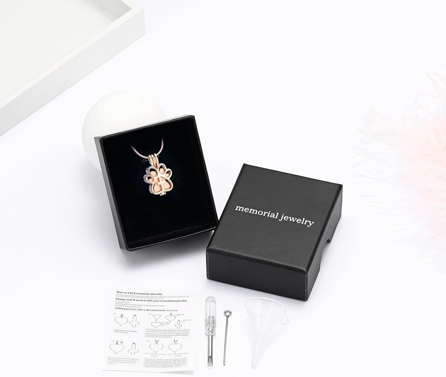 Pet Cremation Jewelry for Dog/Cat Paw Stainless Steel Memorial Locket Urn Neckla