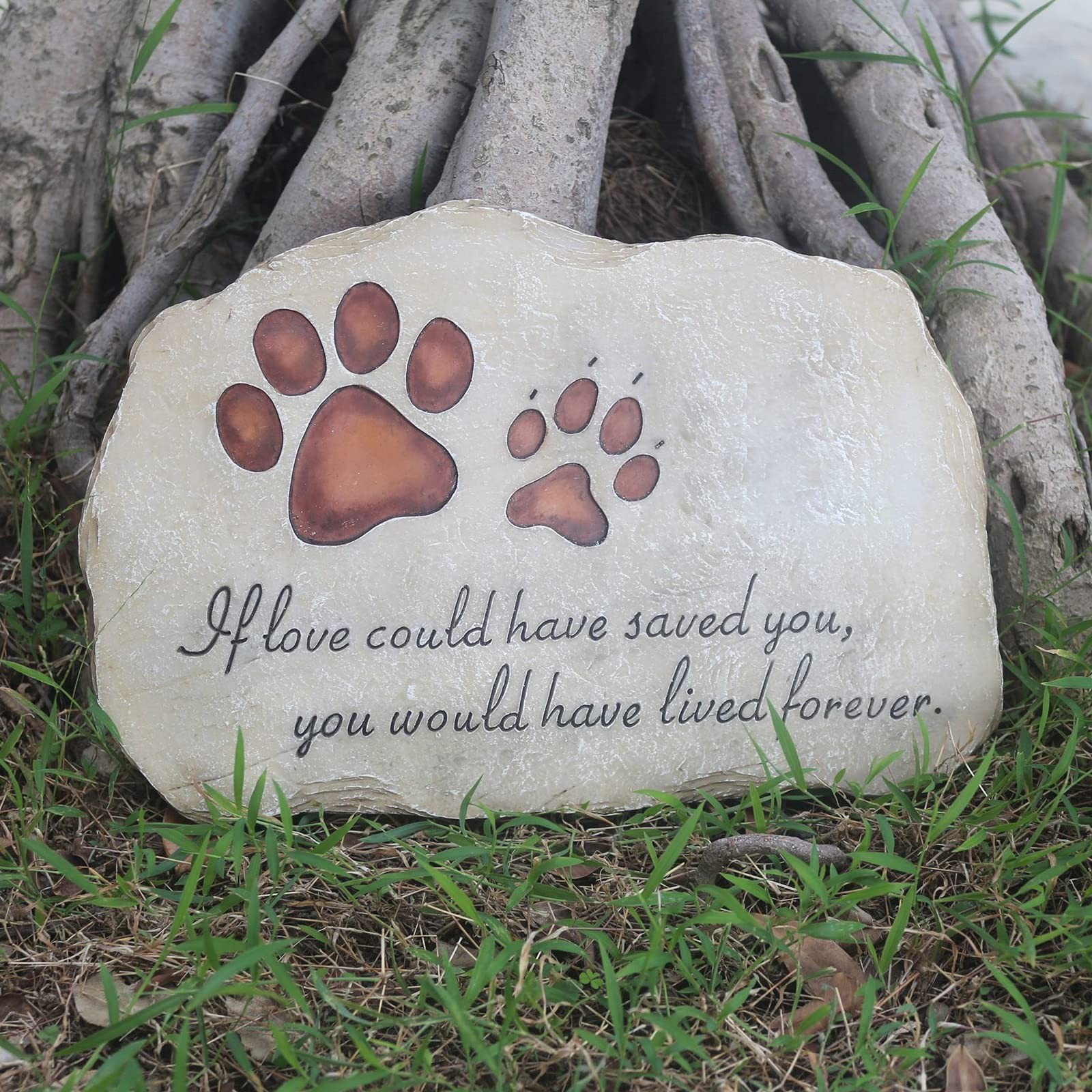 Pet Memorial Stone Cats Dogs Headstone Tombstone Grave Markers Paw Print